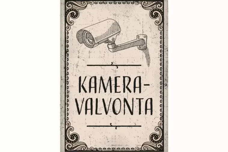 Ei merkkiä Varoituskyltti Metalli Kameravalvonta 20X30 Cm Cheap